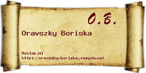 Oravszky Boriska névjegykártya